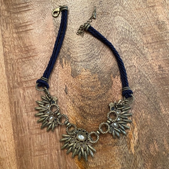 Chloe + Isabel Navy Rope Chunky Statement Necklace - Picture 3 of 9